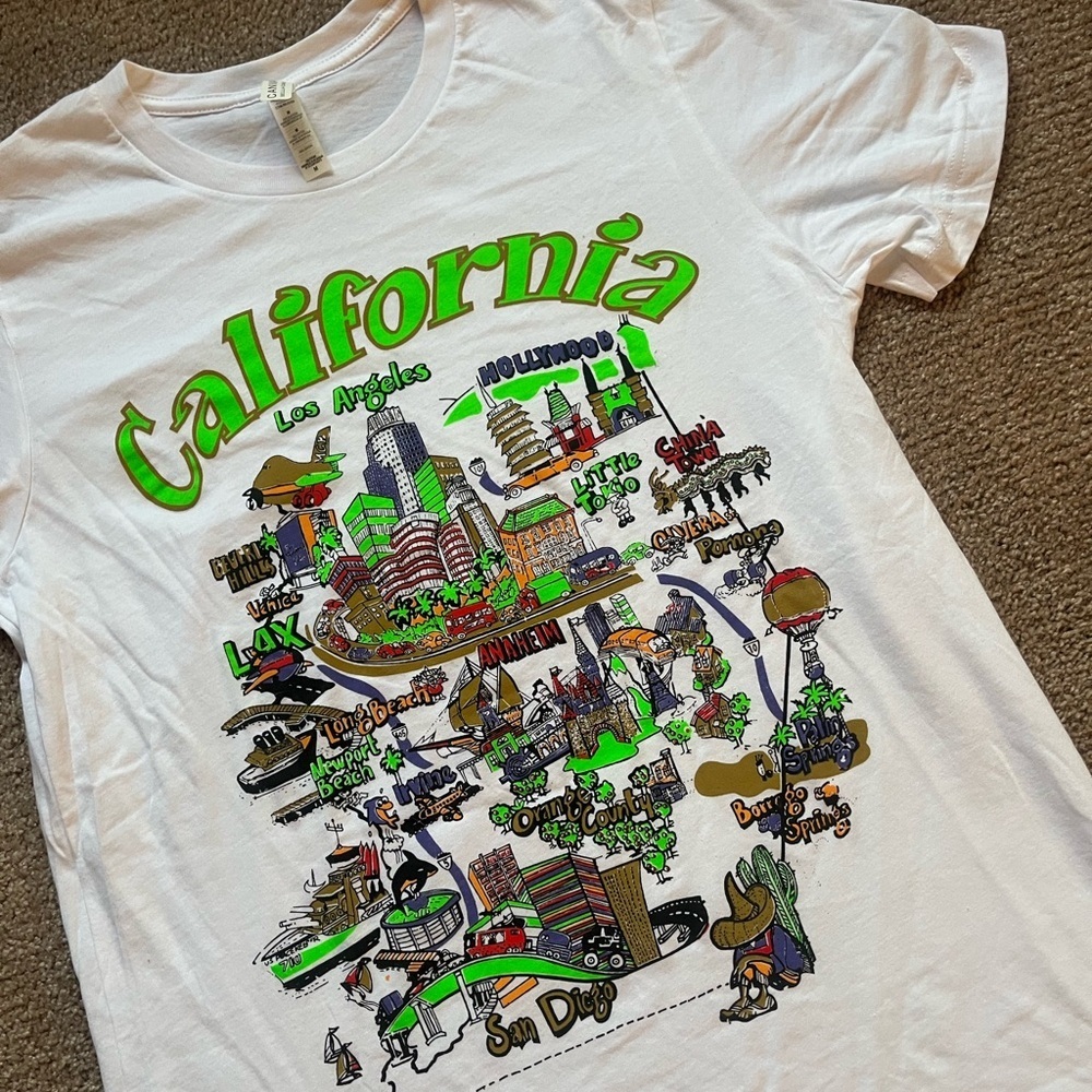 Southern California Artwork White Tee - Picture 4 of 4